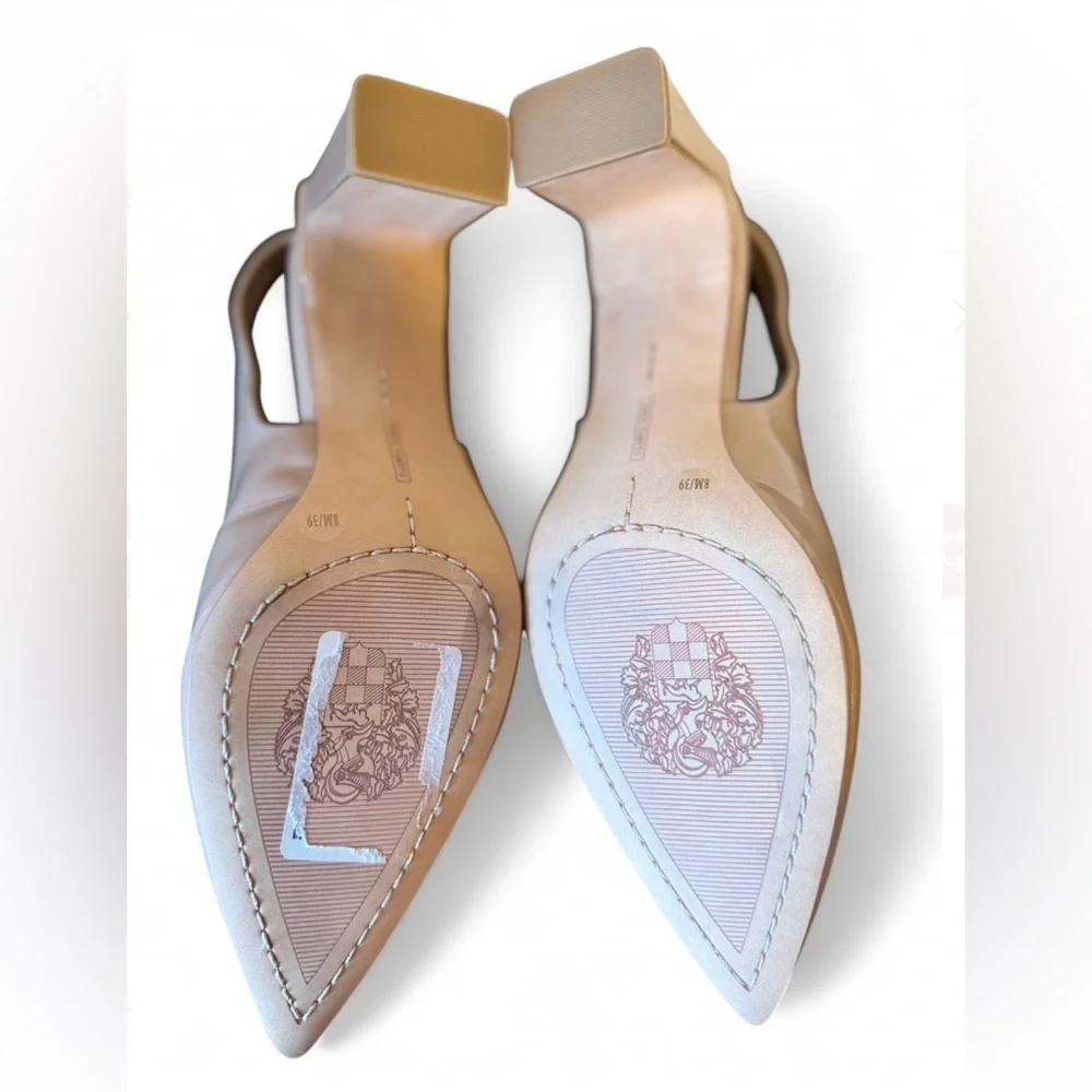 Vince Camuto Hamden Slingback Heels Patent Leather Chai Latte Size 8 NIB
